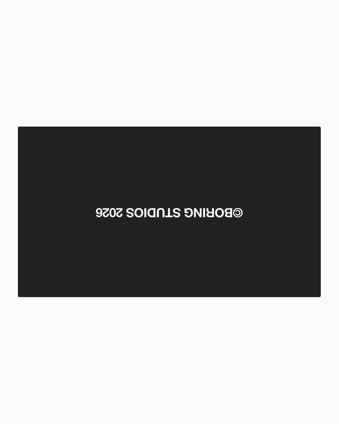 This design employs a highly minimalist approach, utilizing stark black and white contrast to deliver a direct and bold message. The clean layout emphasizes negative space, creating a sophisticated yet severe visual identity perfect for branding or presentation.