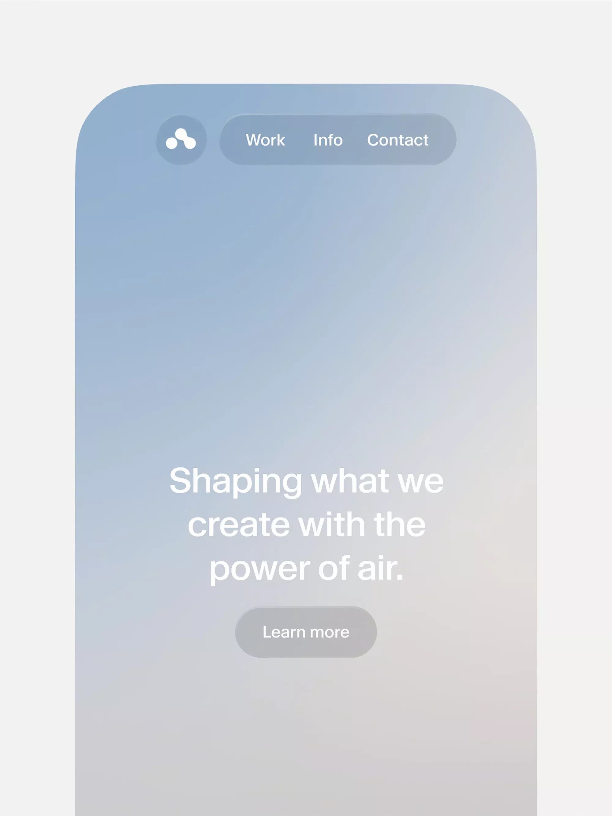 This design employs a clean, minimalist aesthetic characterized by soft pastel tones and generous whitespace. The visual language is calm and professional, using subtle gradients and high contrast only for essential information hierarchy.