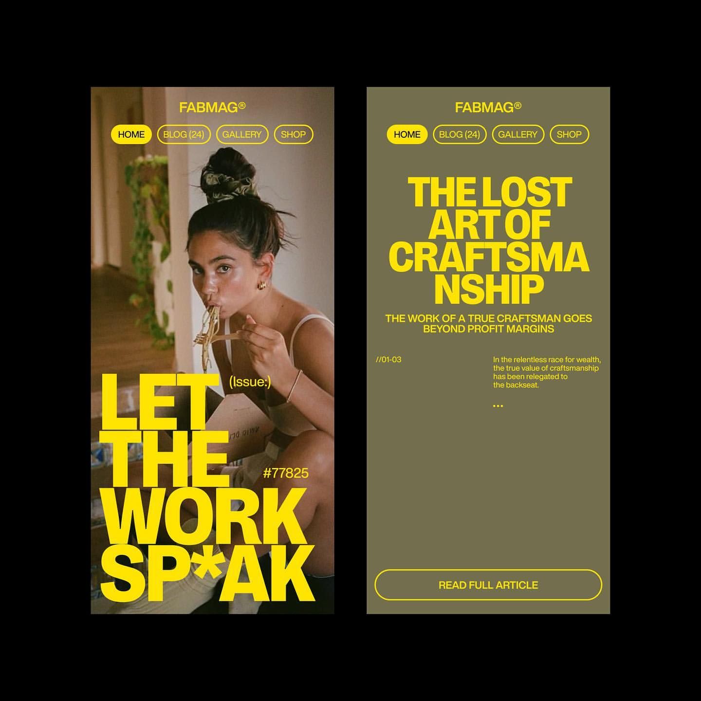 This design utilizes a stark, high-contrast editorial aesthetic dominated by dark tones and precise typography. The composition balances a striking portrait with clean, structured text blocks to convey sophistication and depth.