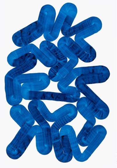 This abstract visualization features numerous translucent, fluid strands that twist and interlock, creating a dynamic texture reminiscent of molecular structures or liquid polymers. The visual language emphasizes movement, depth, and the organic complexity found in cellular or biochemical systems.