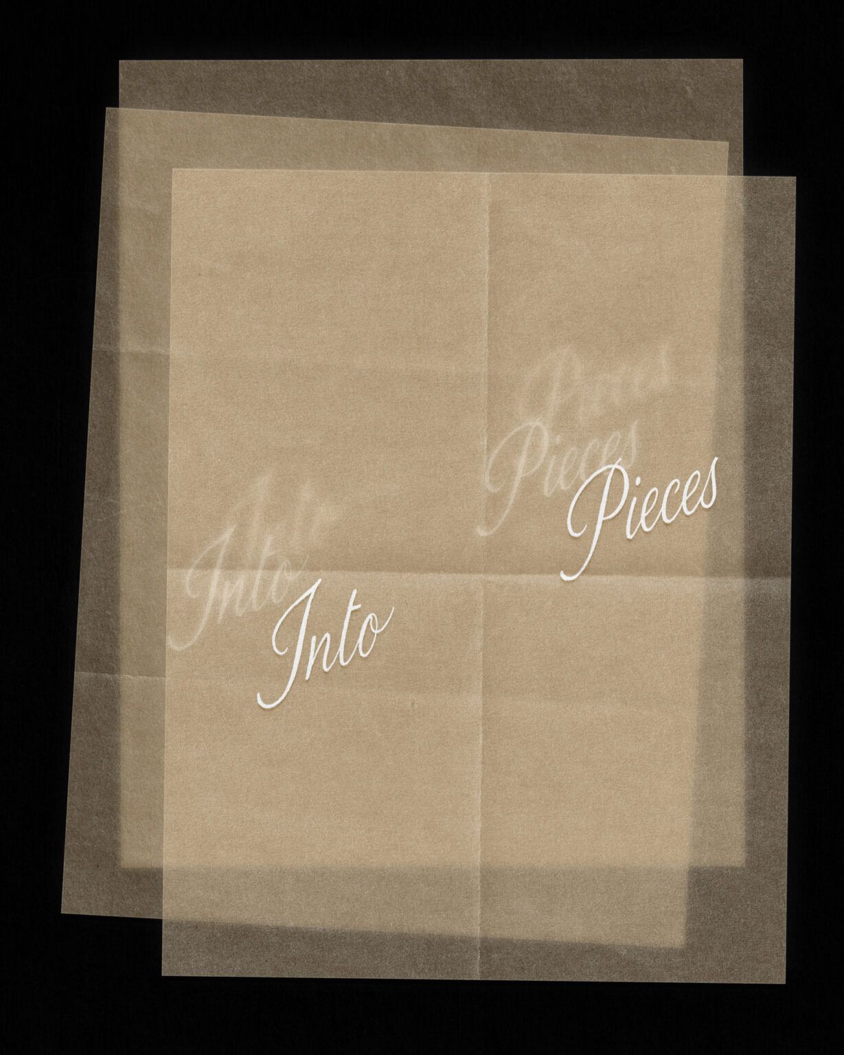 This image presents a layered, muted composition featuring faint text overlaid on a sepia-toned background. The design evokes a sense of archival quality, subtlety, and vintage elegance through its soft focus and layered transparency.