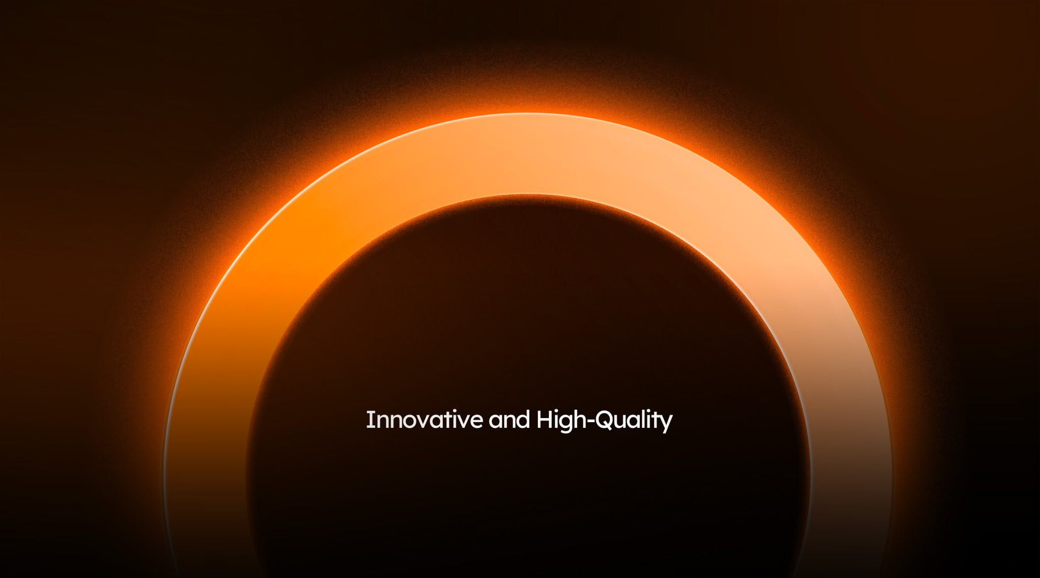 The image features a minimalist and sophisticated design utilizing strong gradients and circular forms to create a sense of depth and focus. The visual language is clean, modern, and relies heavily on light emanating from the center to draw the viewer's eye. It conveys a premium and innovative feeling.