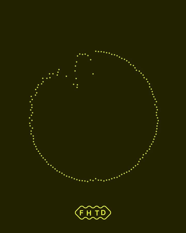 This is a minimalist, organic design featuring a subtle dotted outline against a dark, muted background. The visual language relies on negative space and fine detail to create a sense of delicacy and precision.