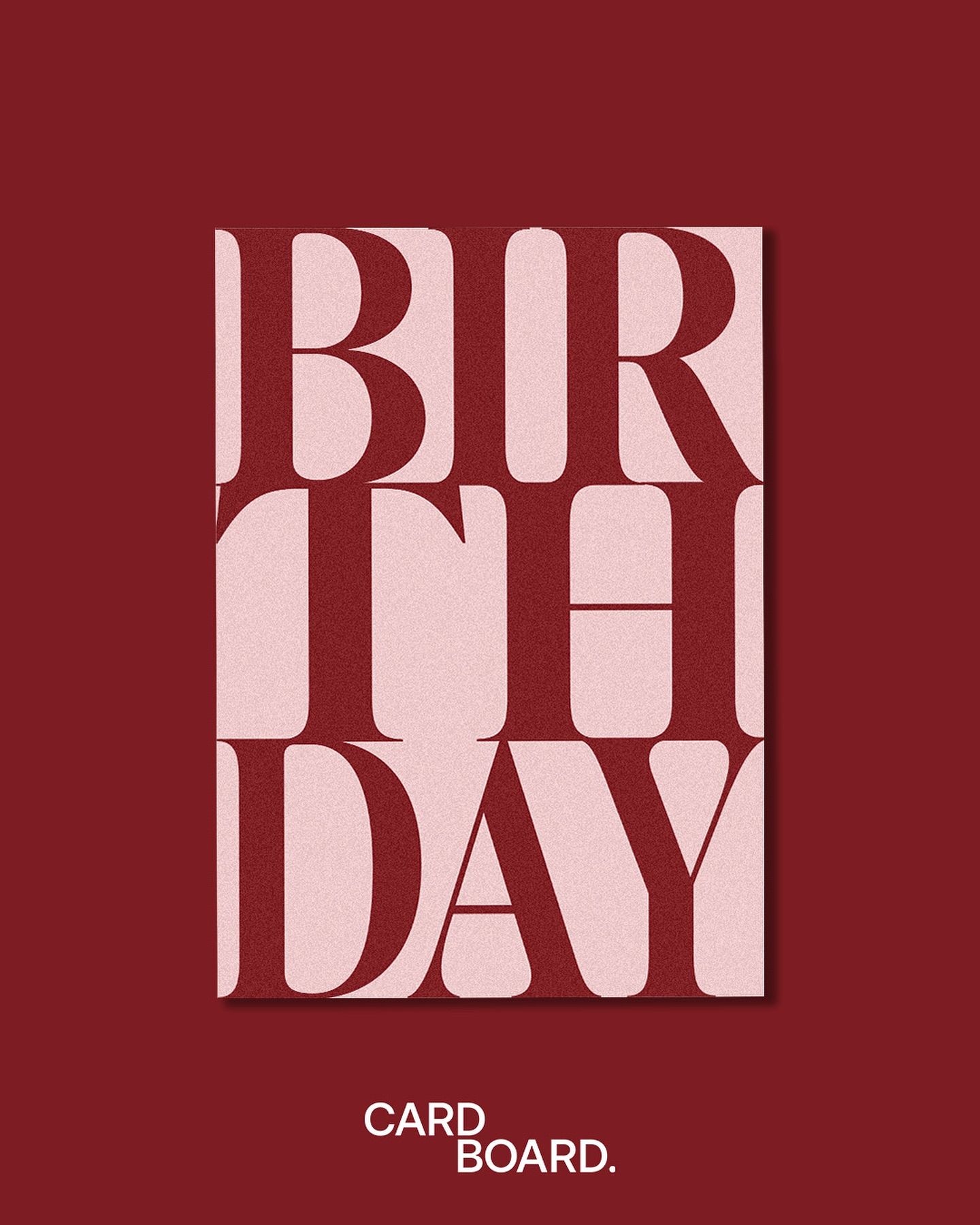 This design utilizes a classic, high-contrast aesthetic featuring large, stacked serif typography against a rich, deep background. The visual language is clean and structured, evoking a sense of vintage elegance and traditional formality. The use of muted pink tones provides a soft counterpoint to the dark backdrop, achieving a sophisticated and warm appeal.