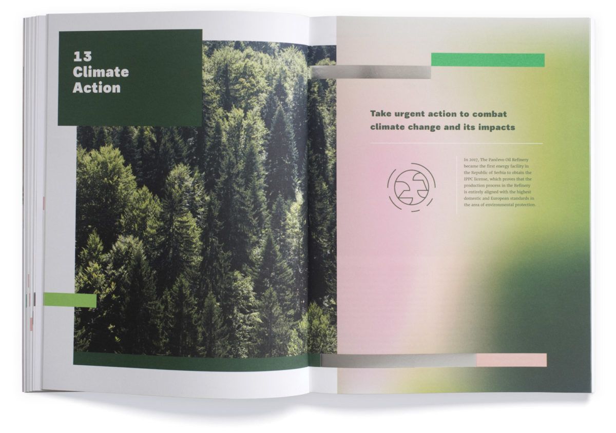 The design employs a clean, modern aesthetic with a strong emphasis on natural elements and clear textual hierarchy. It uses a split layout to balance a dense photographic image against ample white space, creating a sophisticated and urgent visual narrative.