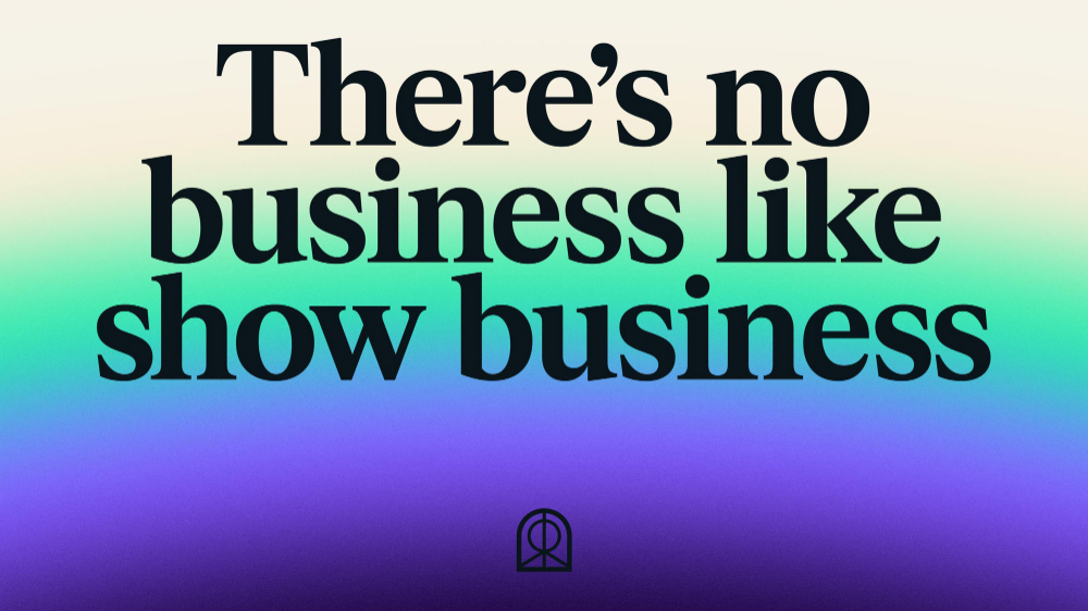 This graphic uses a smooth vertical gradient to create a vibrant and atmospheric backdrop for bold, declarative text. The design effectively contrasts the stark black typography against the shifting hues, creating a modern and appealing visual statement.