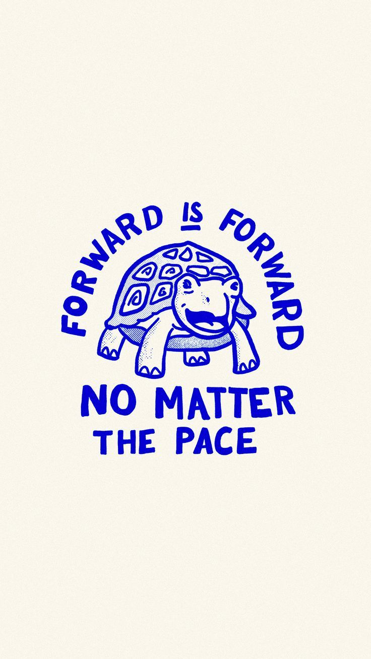 This design employs a classic, hand-drawn aesthetic to convey a strong, timeless motivational message. The visual language is simple and direct, relying on bold typography and a charming, illustrative element to evoke feelings of perseverance.