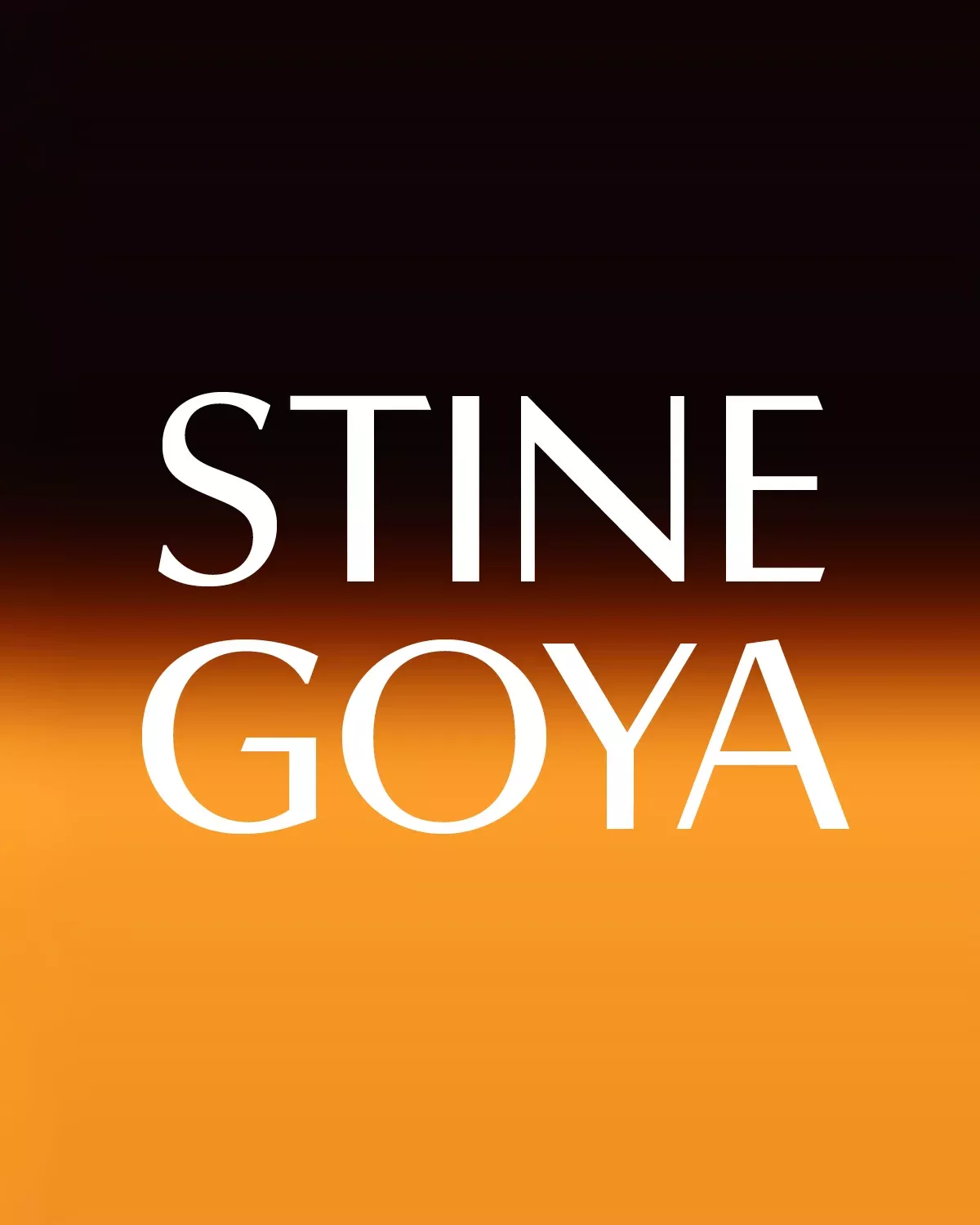 This design utilizes a striking vertical gradient background, transitioning from deep black to vibrant orange, to create high contrast for the white typography. The visual language is clean and minimalist, relying heavily on negative space and bold text placement to achieve a sophisticated, modern aesthetic.