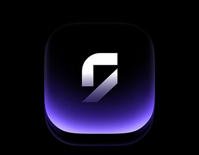 The image features a minimalist, dark-themed icon design characterized by a soft, glowing gradient. The visual language is clean and modern, utilizing subtle depth to give the shape a tactile, slightly three-dimensional appearance.