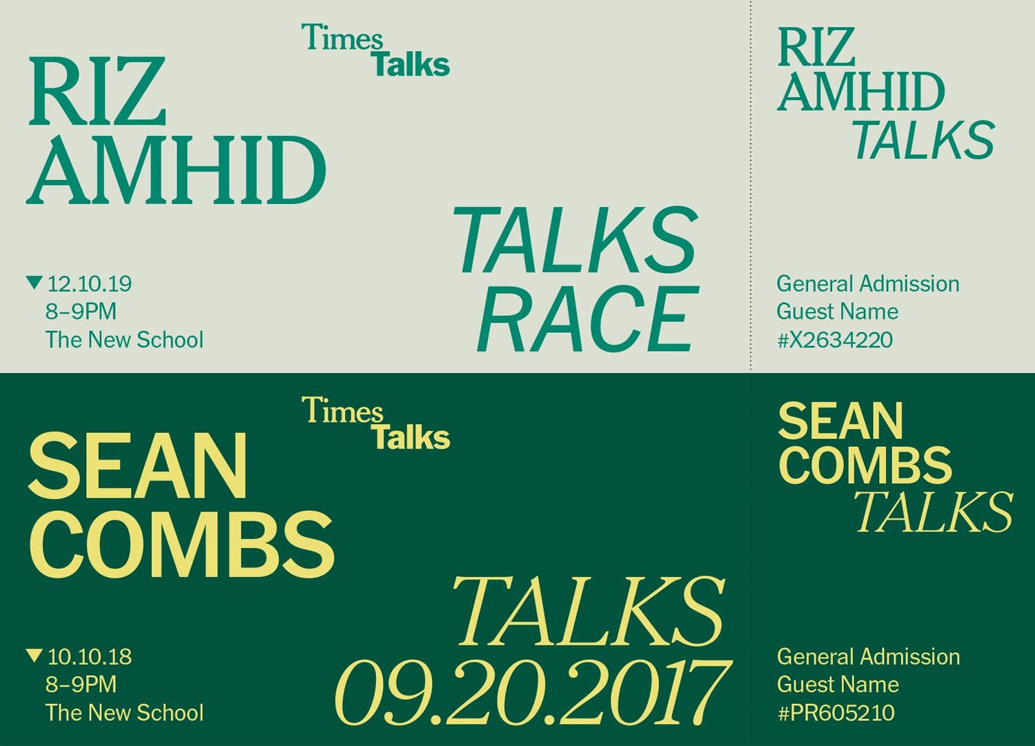 The design is clean, minimalist, and professional, utilizing a muted, earthy color palette with strong contrast between the light background and deep green accents. It conveys an academic or professional conference/talk series feel through clear hierarchy and balanced typography.