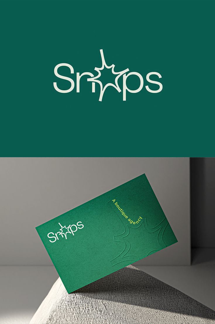 The design features a clean, minimalist logo mark combined with simple sans-serif typography set against a deep, muted green background. The overall aesthetic is modern, sophisticated, and understated, relying on negative space to create a sense of elegance.