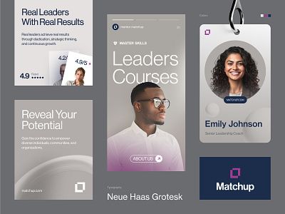 The image presents a clean, professional, and modern layout typical of a coaching or leadership course promotion. It uses ample white space and a muted, sophisticated color palette to convey trust and expertise.