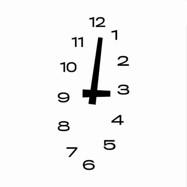 This image presents a minimalist, hand-drawn style clock face or dial, characterized by stark black lines against a white background. The design is clean and functional, relying on simple linear elements to convey time or numerical progression.