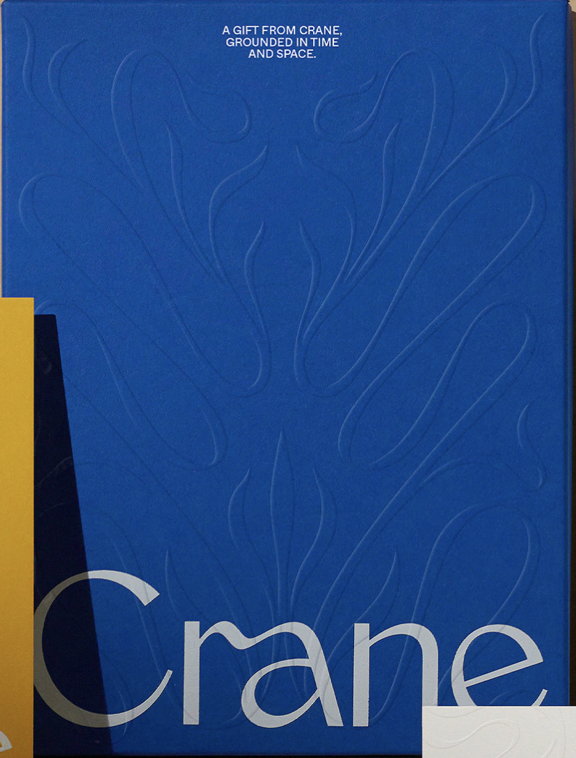 A minimalist vintage poster with a sophisticated art deco influence, featuring bold geometric shapes and a deep blue background with subtle organic line patterns. The design balances modernist typography with classical elegance, creating a refined and timeless aesthetic.