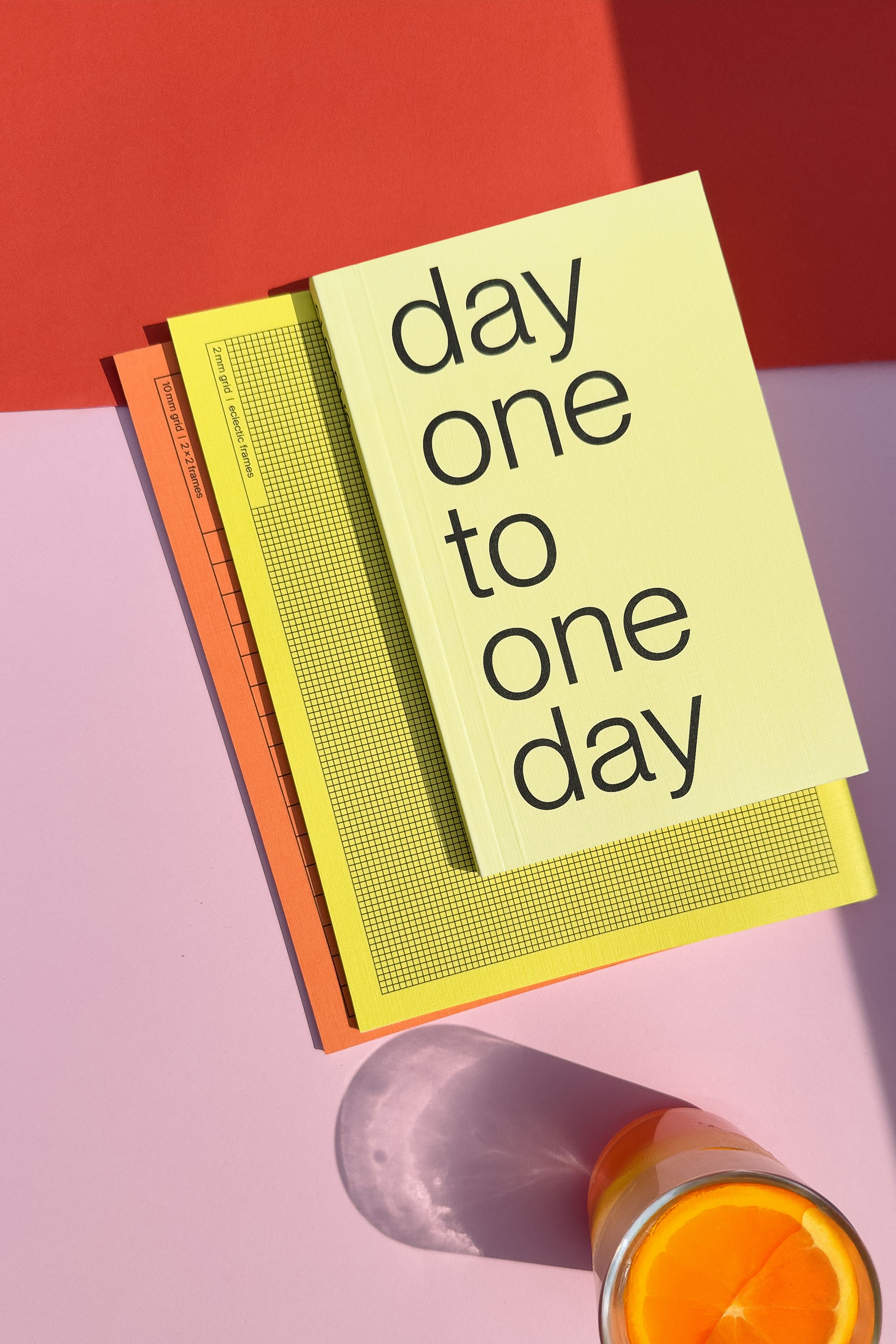 This composition blends soft, muted pastel tones with vibrant chartreuse accents and warm orange elements. The design utilizes clean typography and textured paper to create a fresh, modern, and cheerful aesthetic suitable for lifestyle branding or stationery.