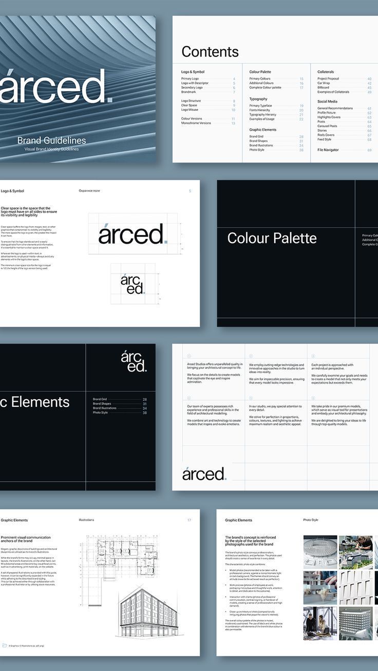 This collection showcases a highly professional and minimalist design aesthetic characterized by strong typographic hierarchy and extensive use of negative space. The visual language is clean, structured, and modern, emphasizing clarity and sophisticated corporate branding.