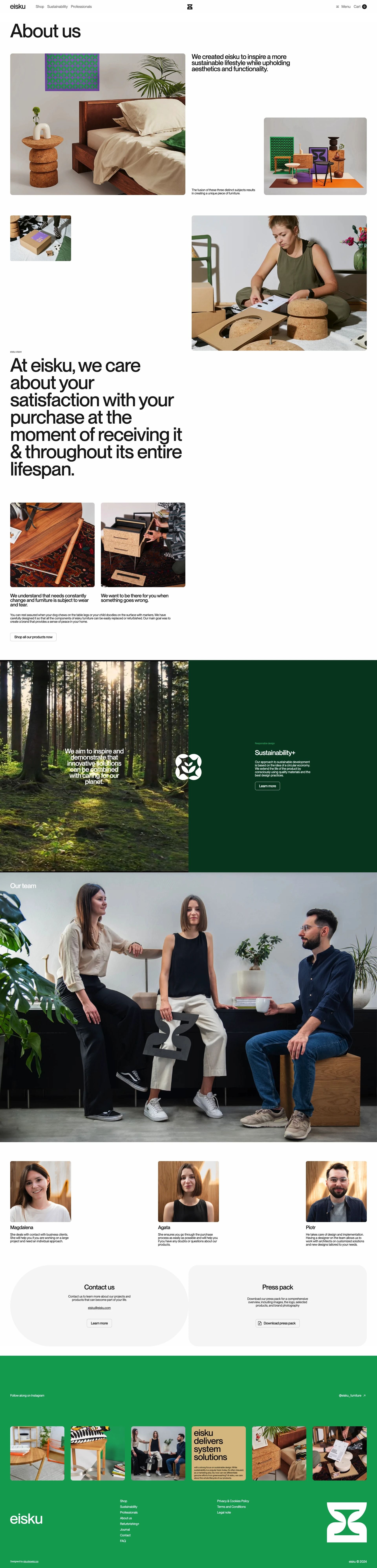 The design employs a sophisticated and minimalist visual language, successfully blending natural textures with clean, modern typography to convey trust and sustainability. The layout is balanced, utilizing ample negative space and high-quality imagery to create a calm, organic, and premium brand experience.