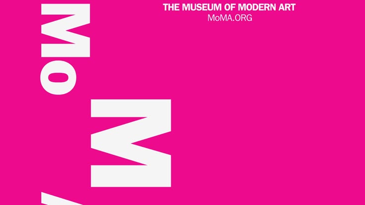 This is a stark, high-contrast graphic design featuring large, bold, white typography set against a vibrant magenta or pink background. The design is minimalist and modern, relying on scale and color blocking to create immediate visual impact.