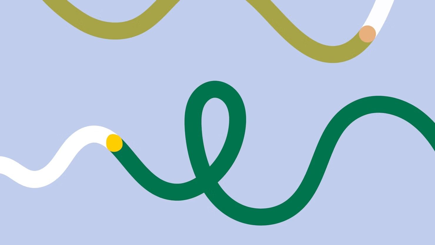 This image features abstract, flowing lines rendered in muted, organic colors against a soft, pale blue background. The design employs smooth curves and subtle variations in line weight to create a sense of movement and gentle rhythm.