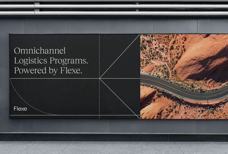 The image features a clean, modern display panel contrasting stark black text with a vibrant, warm-toned photographic background. The design uses strong geometric lines to divide the space, creating a sophisticated and professional visual hierarchy.