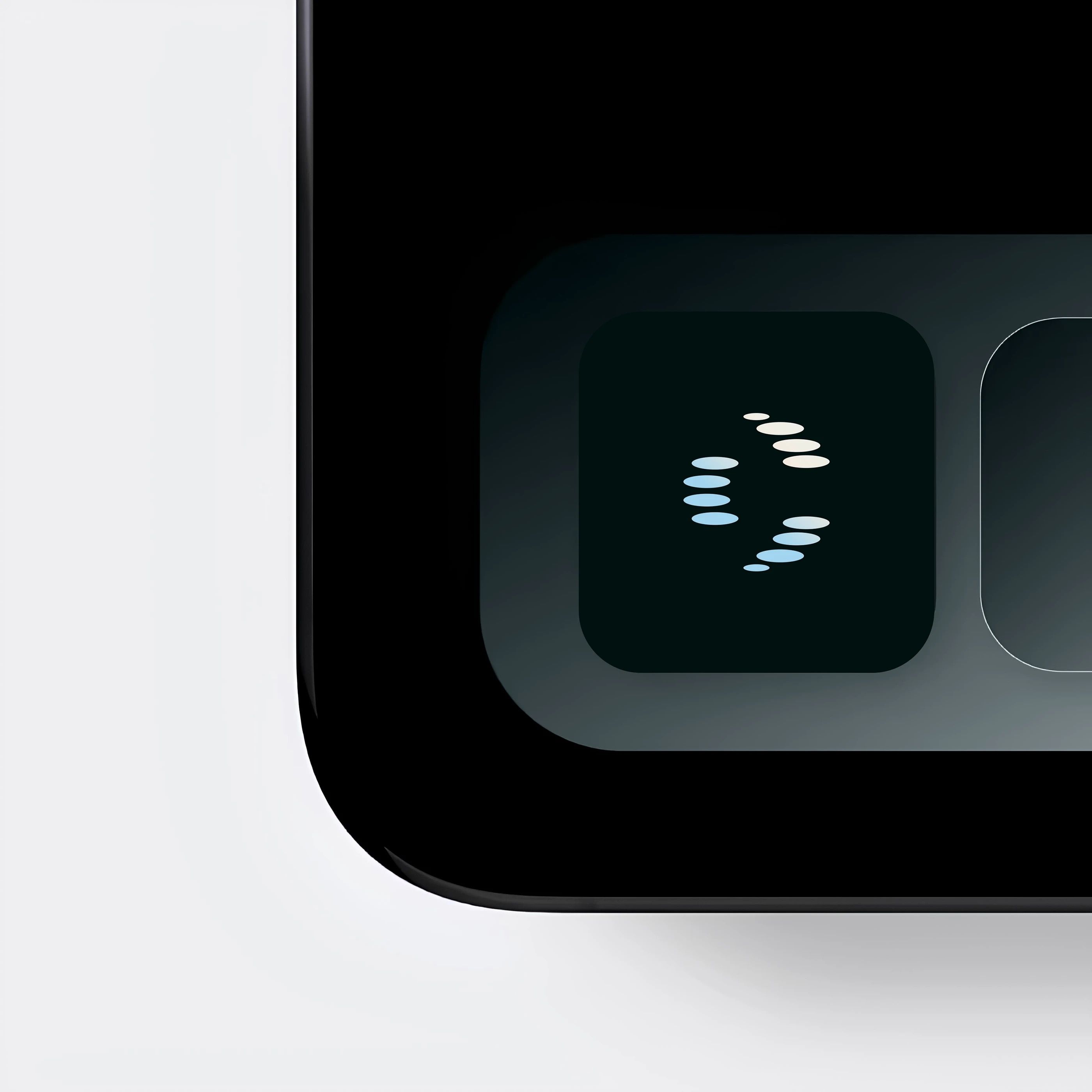 This image showcases a minimalist and modern design aesthetic, focusing on functional clarity through high contrast. The visual language is clean and technical, utilizing subtle gradients and a dark palette to emphasize the central indicator light. The overall feel is precise, sophisticated, and purely technological.