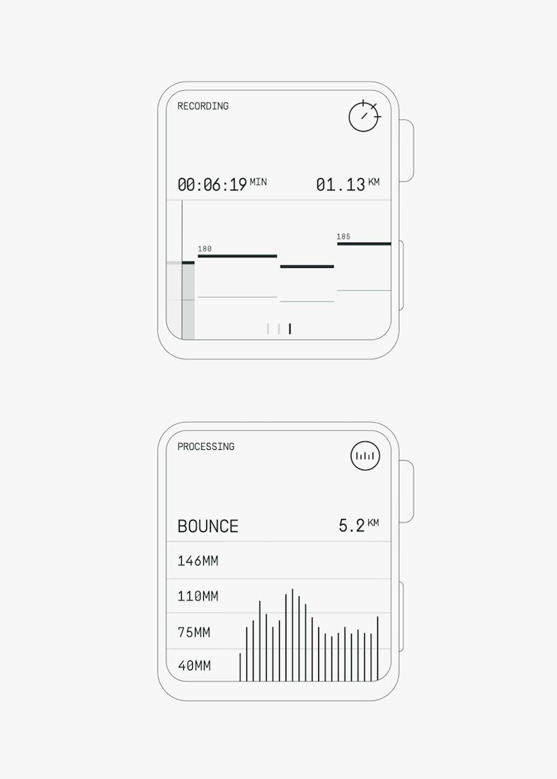 This design exhibits a highly functional and minimalist visual language, relying on clean lines, high contrast, and structured data visualization to convey technical information. The aesthetic is strictly utilitarian, prioritizing legibility and efficient presentation of numerical data.