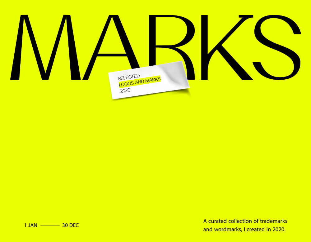 The design is minimalist and high-contrast, utilizing a bold, sans-serif typeface against a vibrant, solid yellow background. The composition is clean and direct, focusing entirely on the large text and a small inset element.