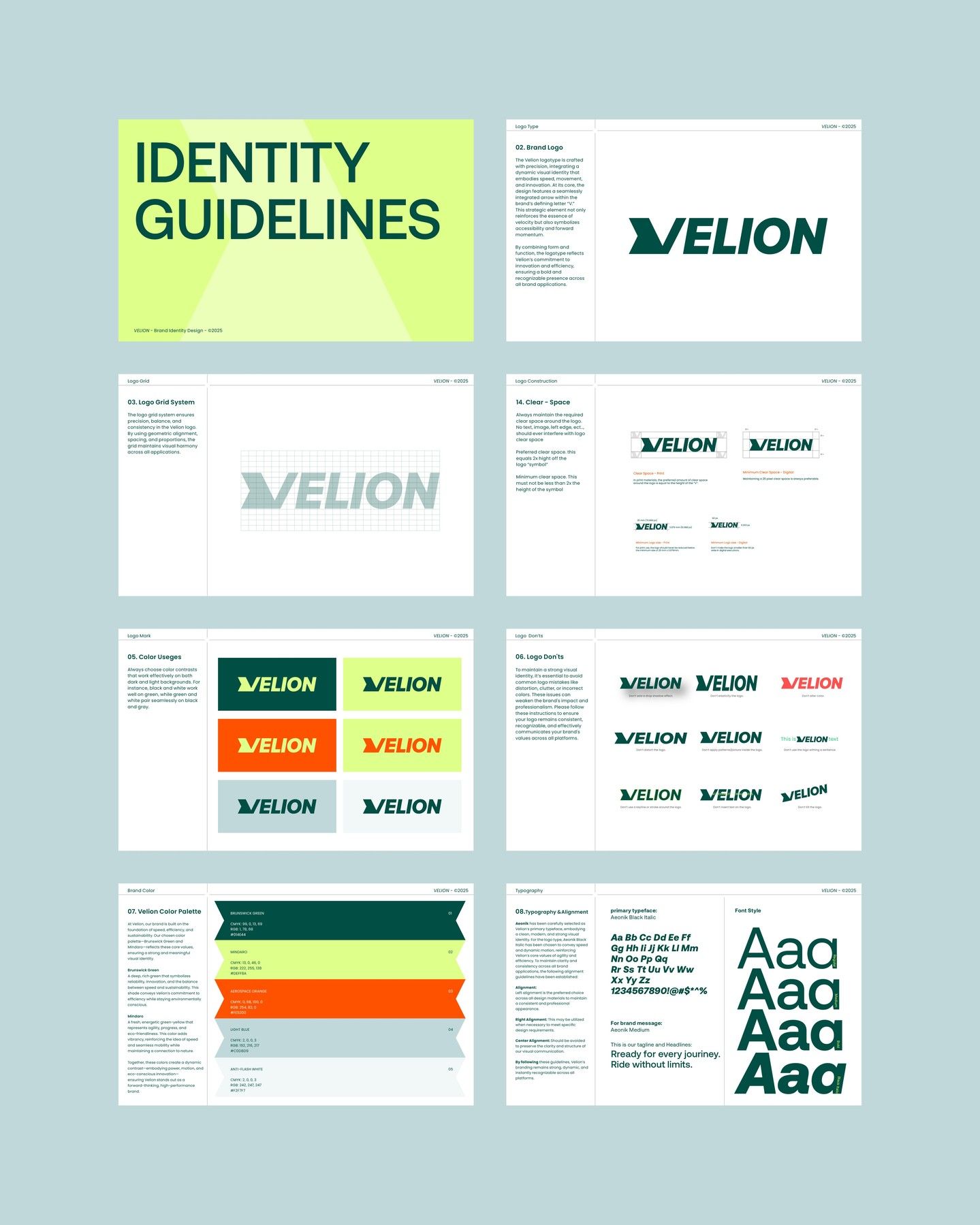 This set of identity guidelines showcases a highly structured and minimalist approach to branding, emphasizing clarity and consistency. The design relies heavily on ample white space and a restrained color palette to establish a professional, modern corporate identity. The visual language is clean, organized, and focused entirely on brand application.