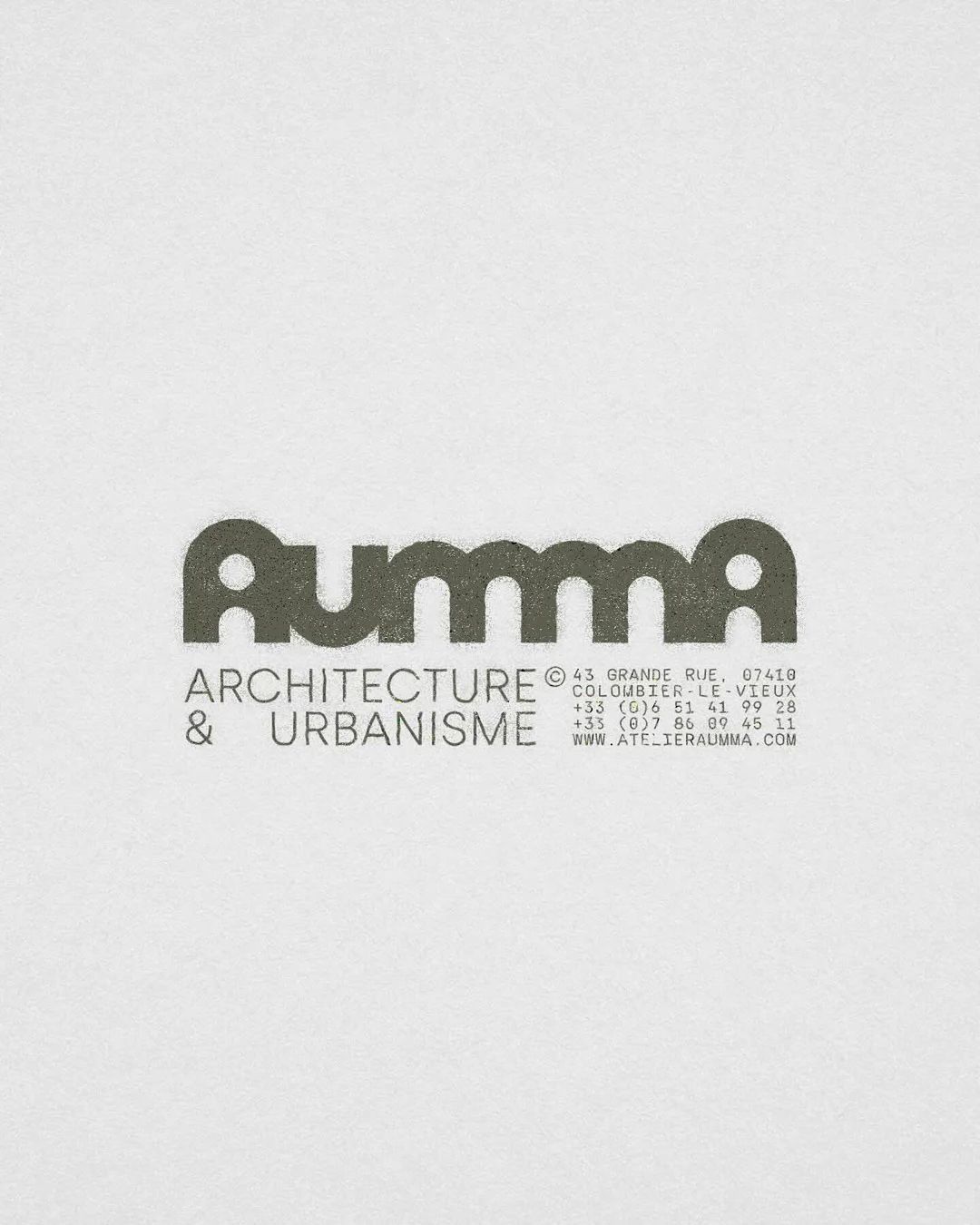 The design is minimalist and modern, relying on strong, bold, sans-serif typography set against a neutral, light gray background. The visual language is clean, professional, and emphasizes clarity and architectural precision.