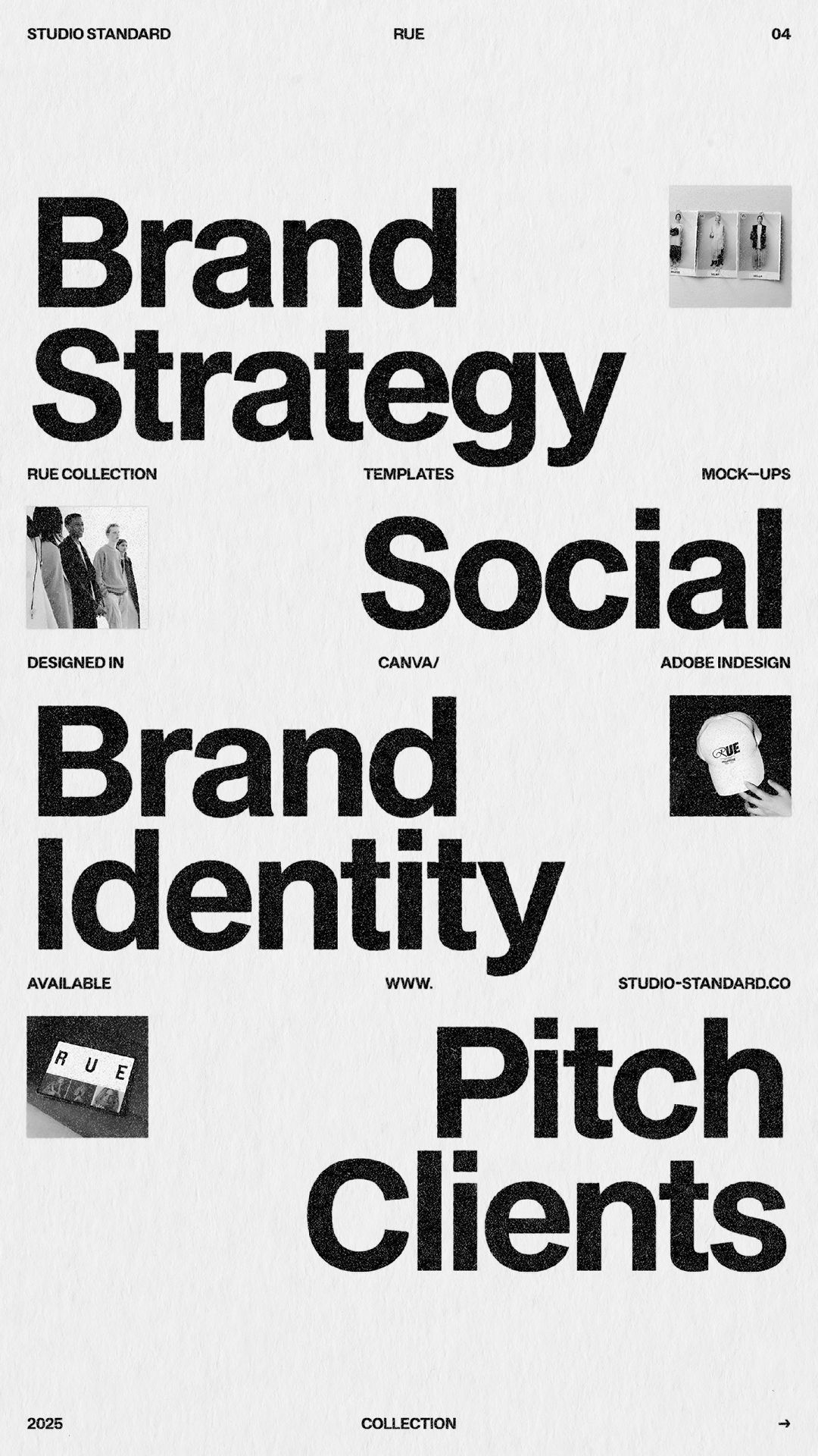 This design employs a stark, high-contrast minimalist approach, relying heavily on typography and negative space to convey professional authority. The visual language is clean, direct, and academic, focusing the viewer entirely on the strategic concepts presented.