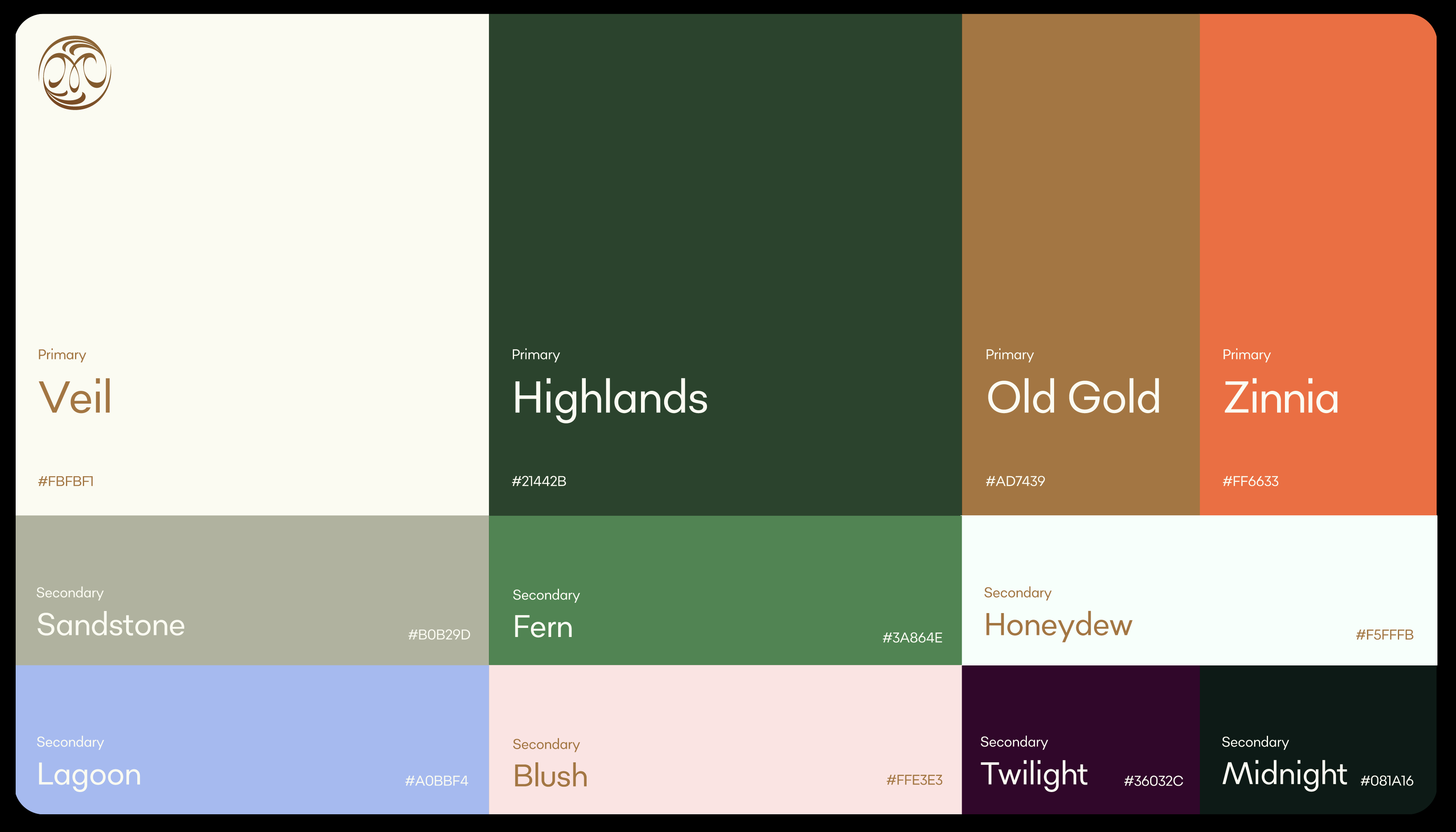 This image presents a highly organized, segmented color palette designed with a rich, earthy, and sophisticated tone. The visual language relies on deep, jewel-toned colors contrasted by muted neutrals and warm accents, creating a sense of depth and curated luxury.