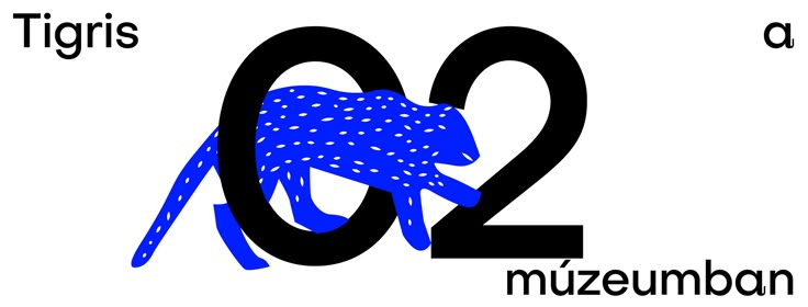 The logo combines a stylized animal silhouette with large, bold numerals to represent the Tigris. The design uses strong contrast between black and blue elements, creating a graphic and symbolic representation suitable for branding or museum identification.